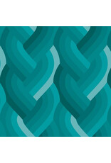 Emily Van Hoff Echo, Braid in Teal, Fabric Half-Yards