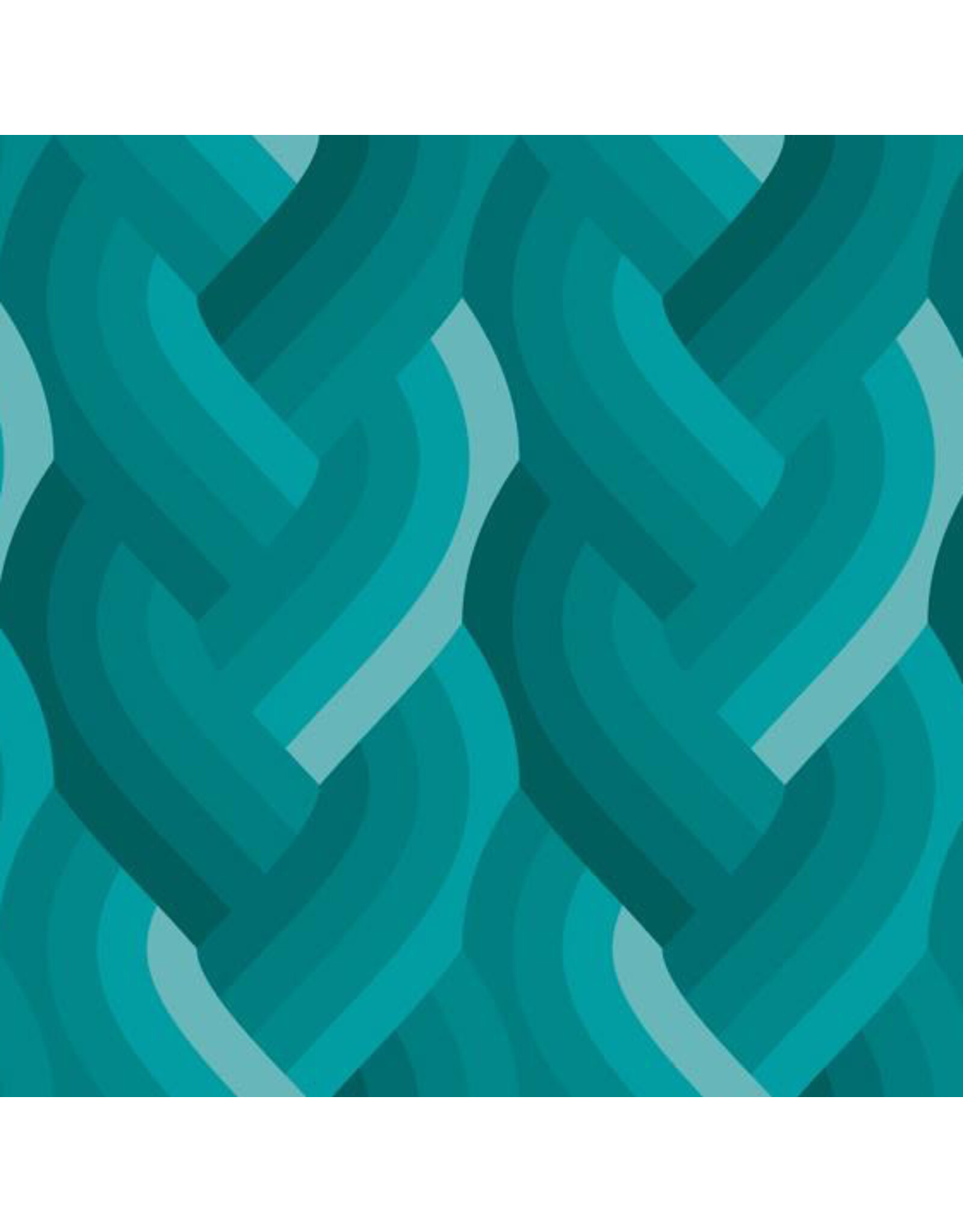 Emily Van Hoff Echo, Braid in Teal, Fabric Half-Yards