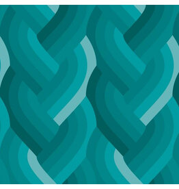 Emily Van Hoff Echo, Braid in Teal, Fabric Half-Yards