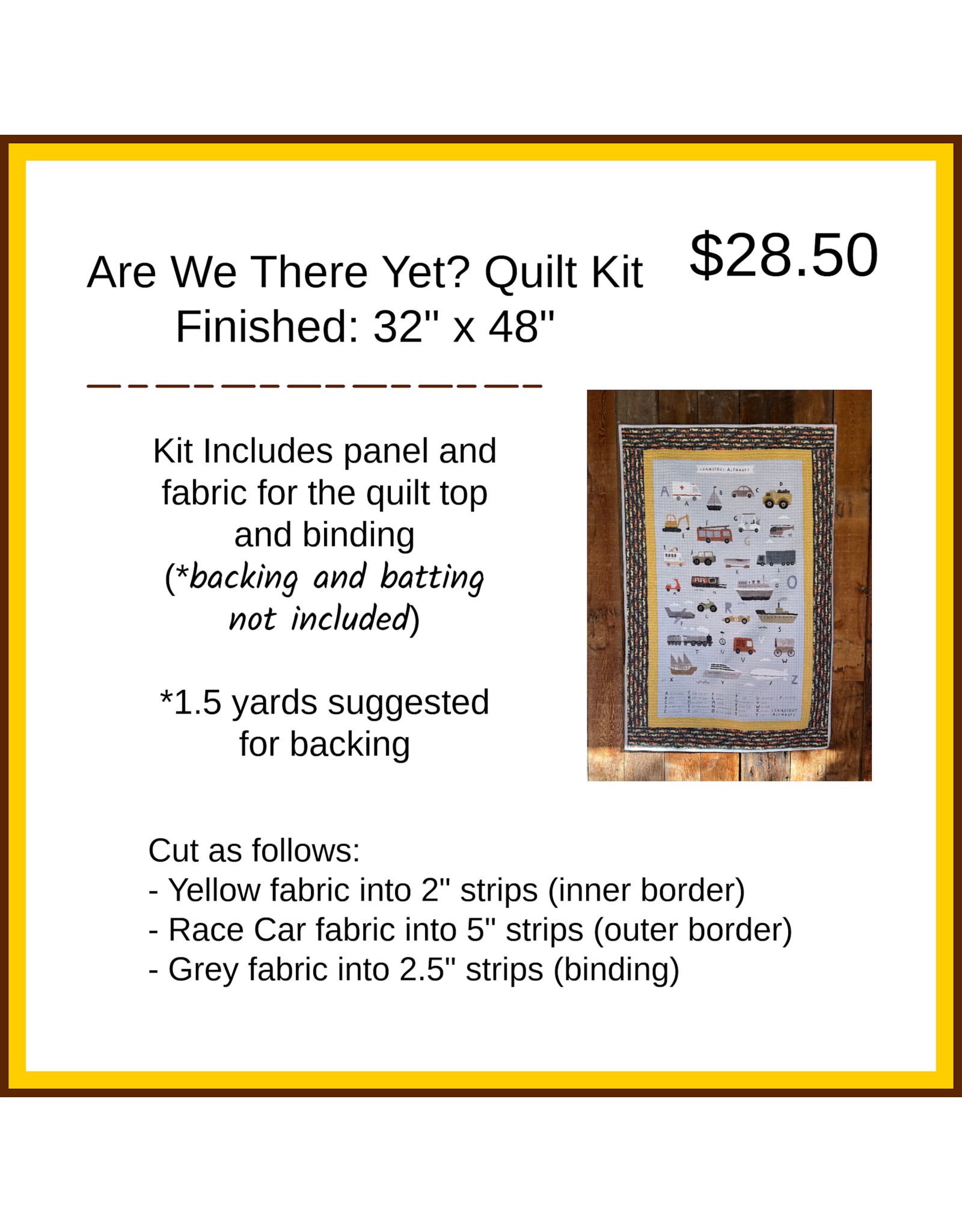 Dear Stella Are We There Yet?, Quilt Kit, 32" x 48"