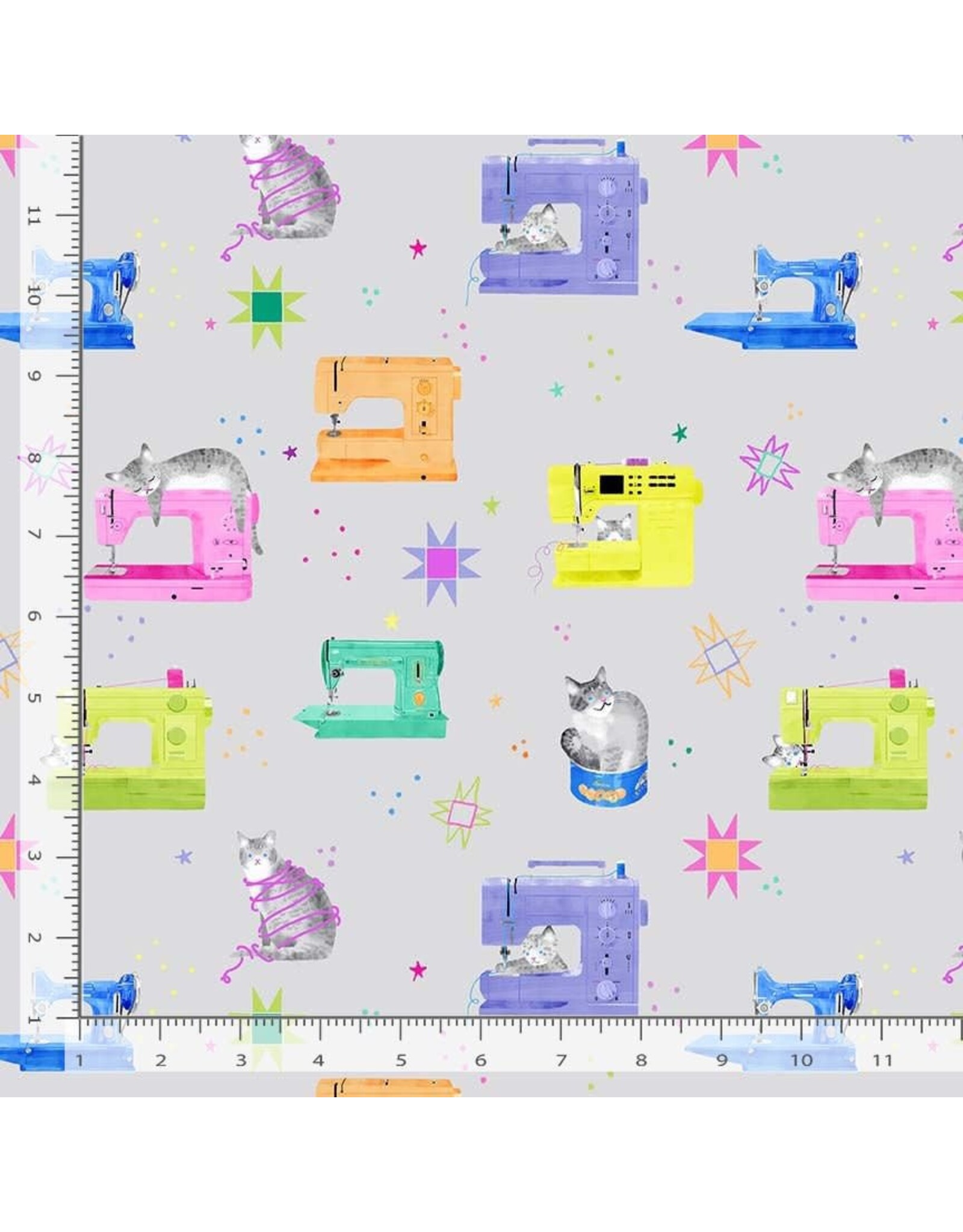 Dear Stella Quilty Helpurrs, Helpurrs in Rock, Fabric Half-Yards