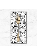 PD's Dear Stella Collection Quilty Helpurrs, Pardon My Puns in White , Dinner Napkin