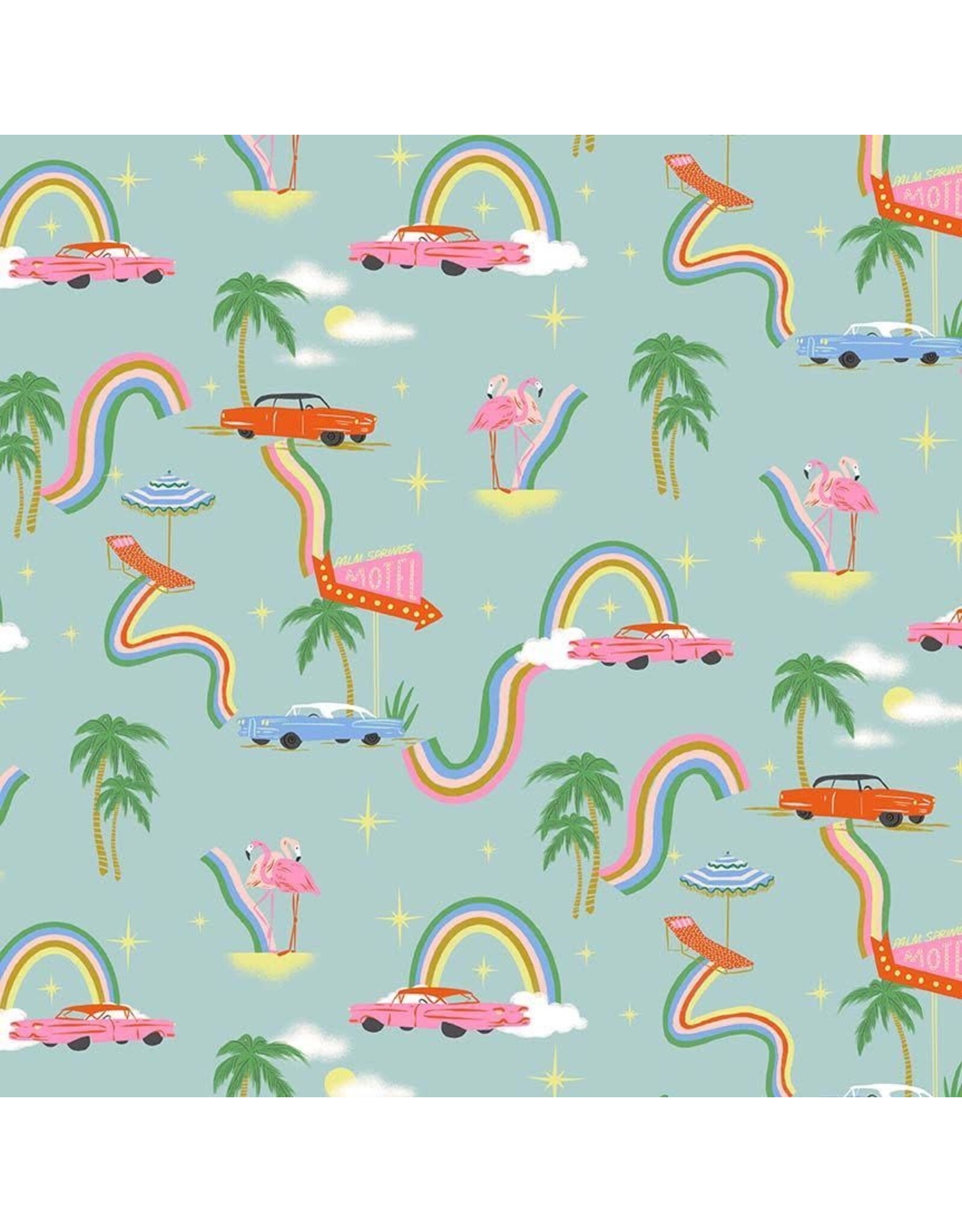 Faye Guanipa Paradise Royal, Psychedelia in Harbor, Fabric Half-Yards