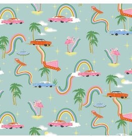 Faye Guanipa Paradise Royal, Psychedelia in Harbor, Fabric Half-Yards