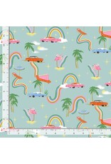 Faye Guanipa Paradise Royal, Psychedelia in Harbor, Fabric Half-Yards