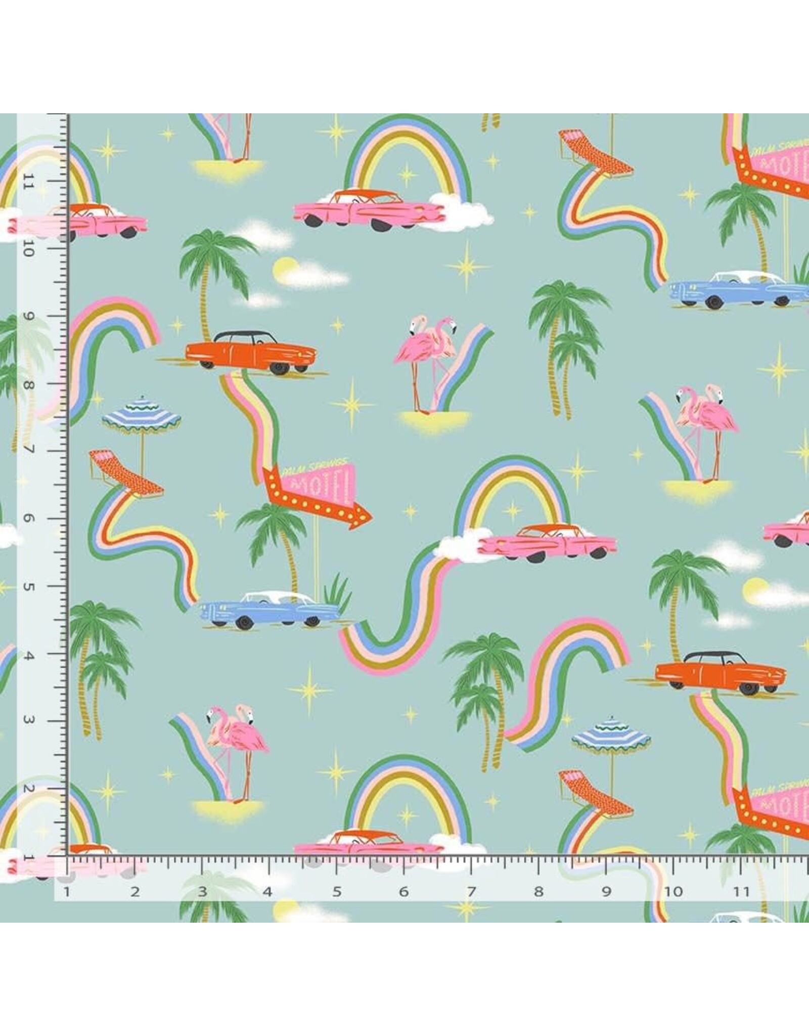 Faye Guanipa Paradise Royal, Psychedelia in Harbor, Fabric Half-Yards