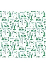 Faye Guanipa Paradise Royal, May the Course Be With You in Green, Fabric Half-Yards