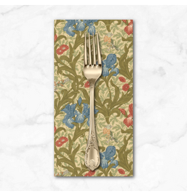 PD's Barbara Brackman Collection Morris Muse, Iris in Parchment, Dinner Napkin