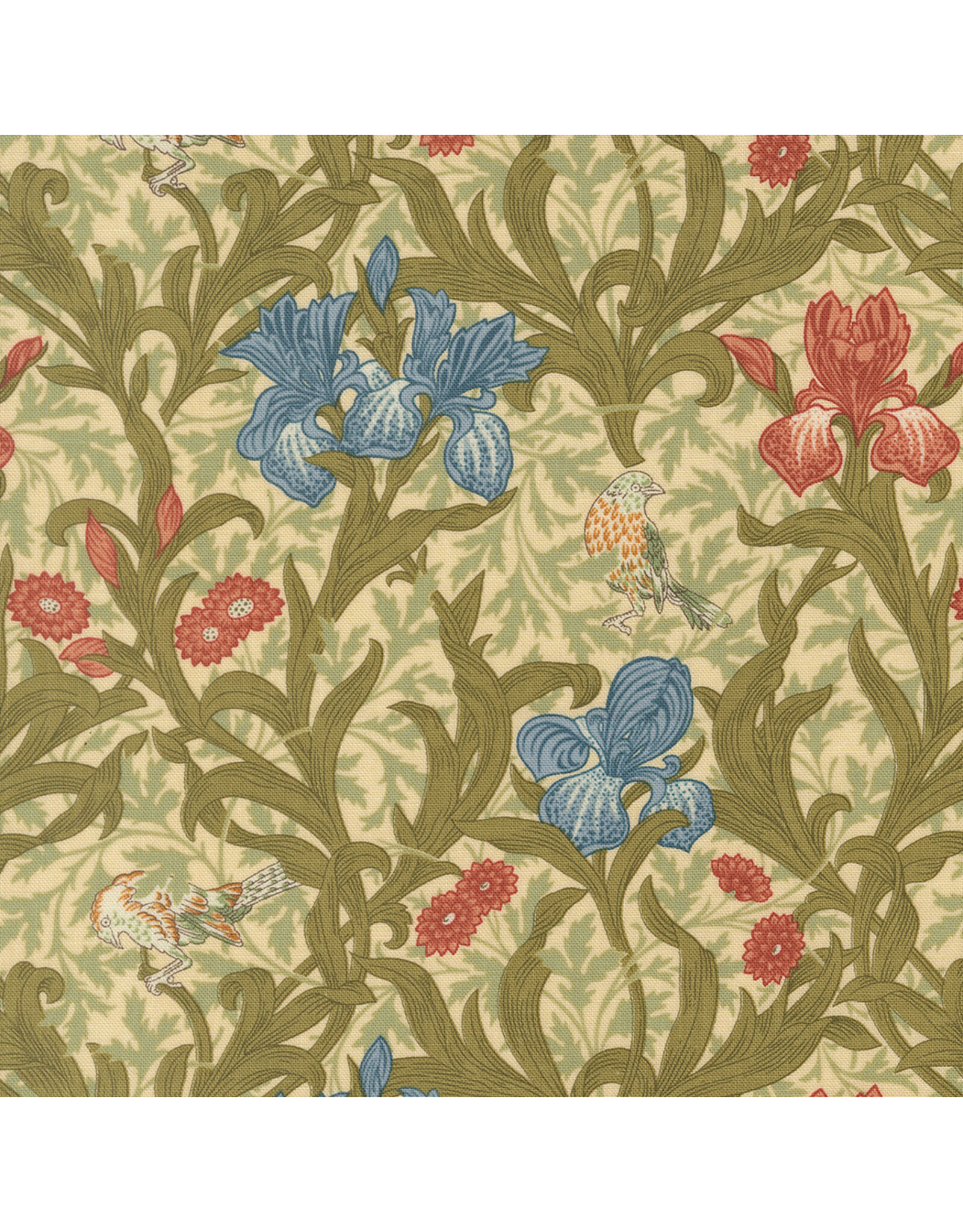 Barbara Brackman Morris Muse, Iris in Parchment, Fabric Half-Yards