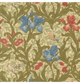 Barbara Brackman Morris Muse, Iris in Parchment, Fabric Half-Yards