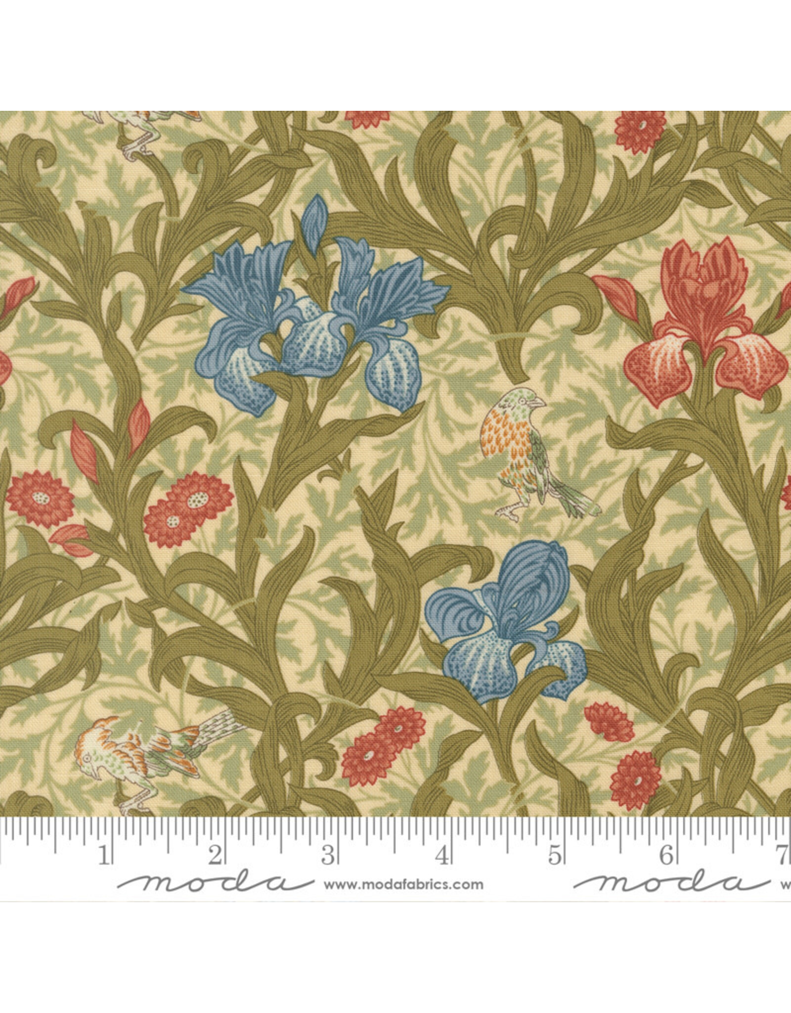 Barbara Brackman Morris Muse, Iris in Parchment, Fabric Half-Yards