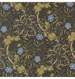 Barbara Brackman Morris Muse, Seaweed in Ebony, Fabric Half-Yards