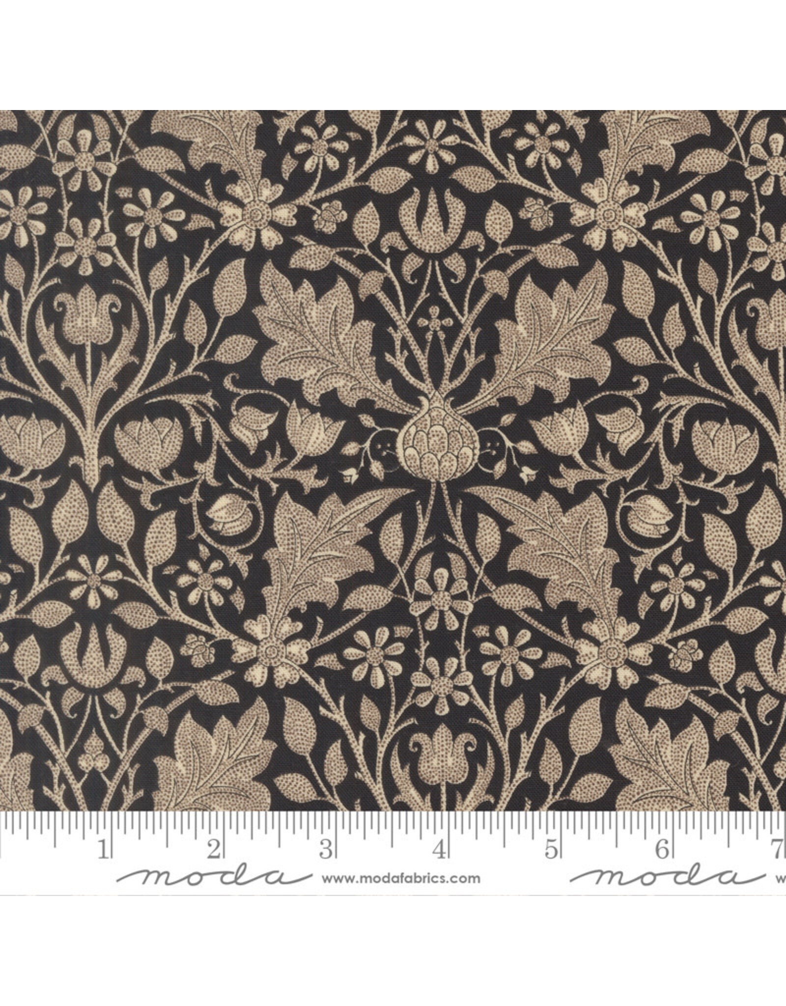 Barbara Brackman Morris Muse, Triple Net in Ebony, Fabric Half-Yards