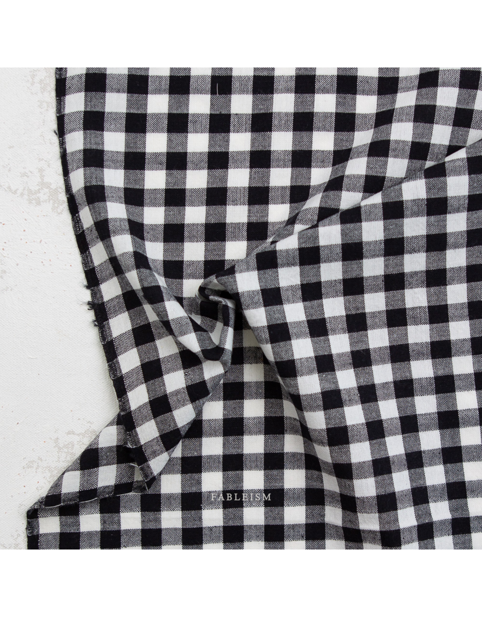 Fableism Camp Gingham, Small Camp Gingham 3/8" in Obsidian, Fabric Half-Yards