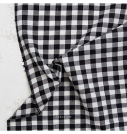 Fableism Camp Gingham, Small Camp Gingham 3/8" in Obsidian, Fabric Half-Yards