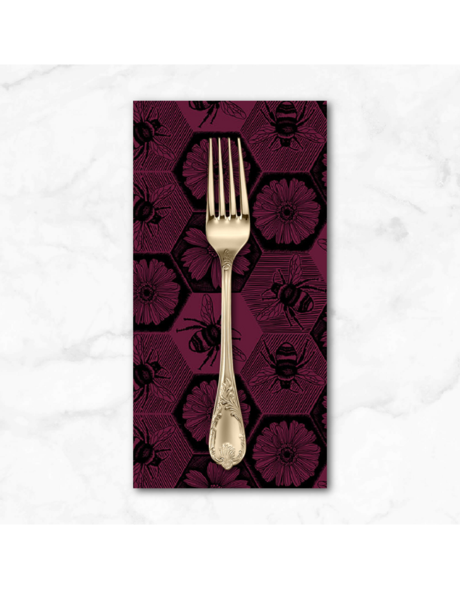 PD's Anna Maria Collection Indelible Ink, Busy in Mulberry, Dinner Napkin