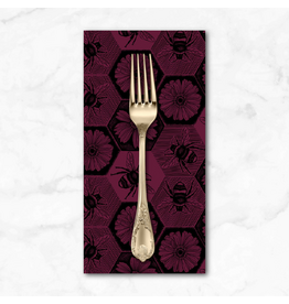 PD's Anna Maria Collection Indelible Ink, Busy in Mulberry, Dinner Napkin