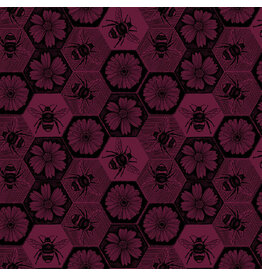 Anna Maria Indelible Ink, Busy in Mulberry, Fabric Half-Yards