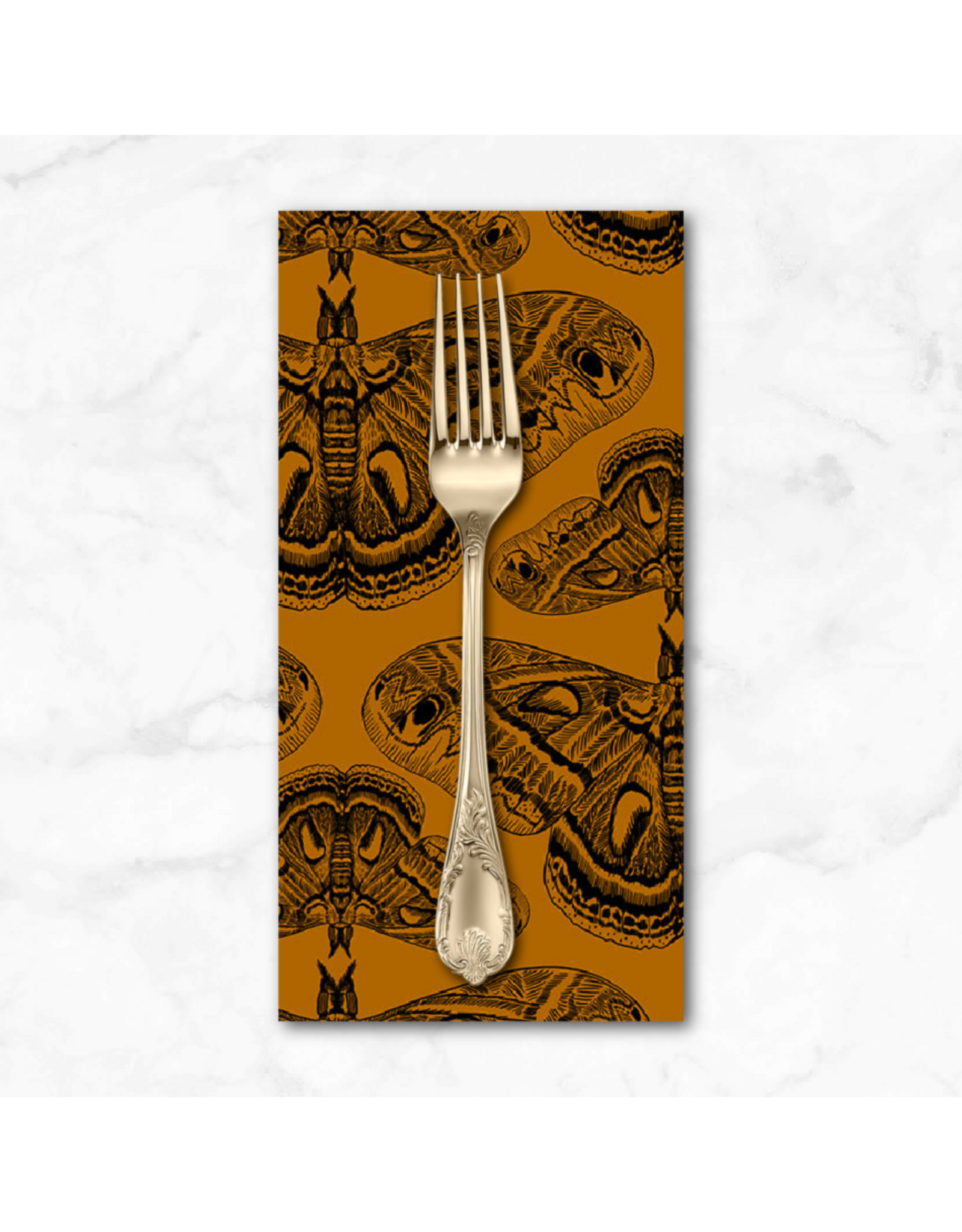 PD's Anna Maria Collection Indelible Ink, Cecropia in Saffron, Dinner Napkin