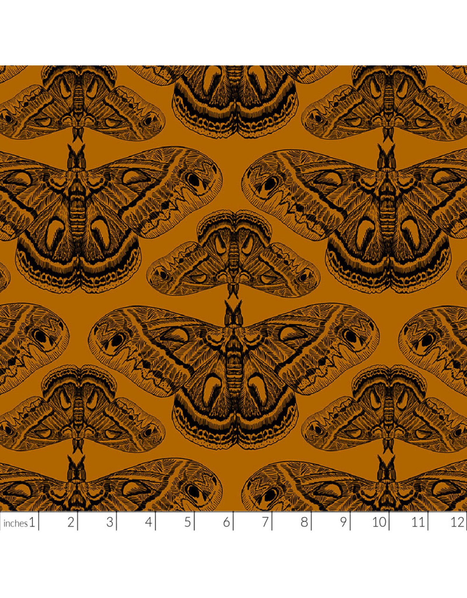 Anna Maria Indelible Ink, Cecropia in Saffron, Fabric Half-Yards