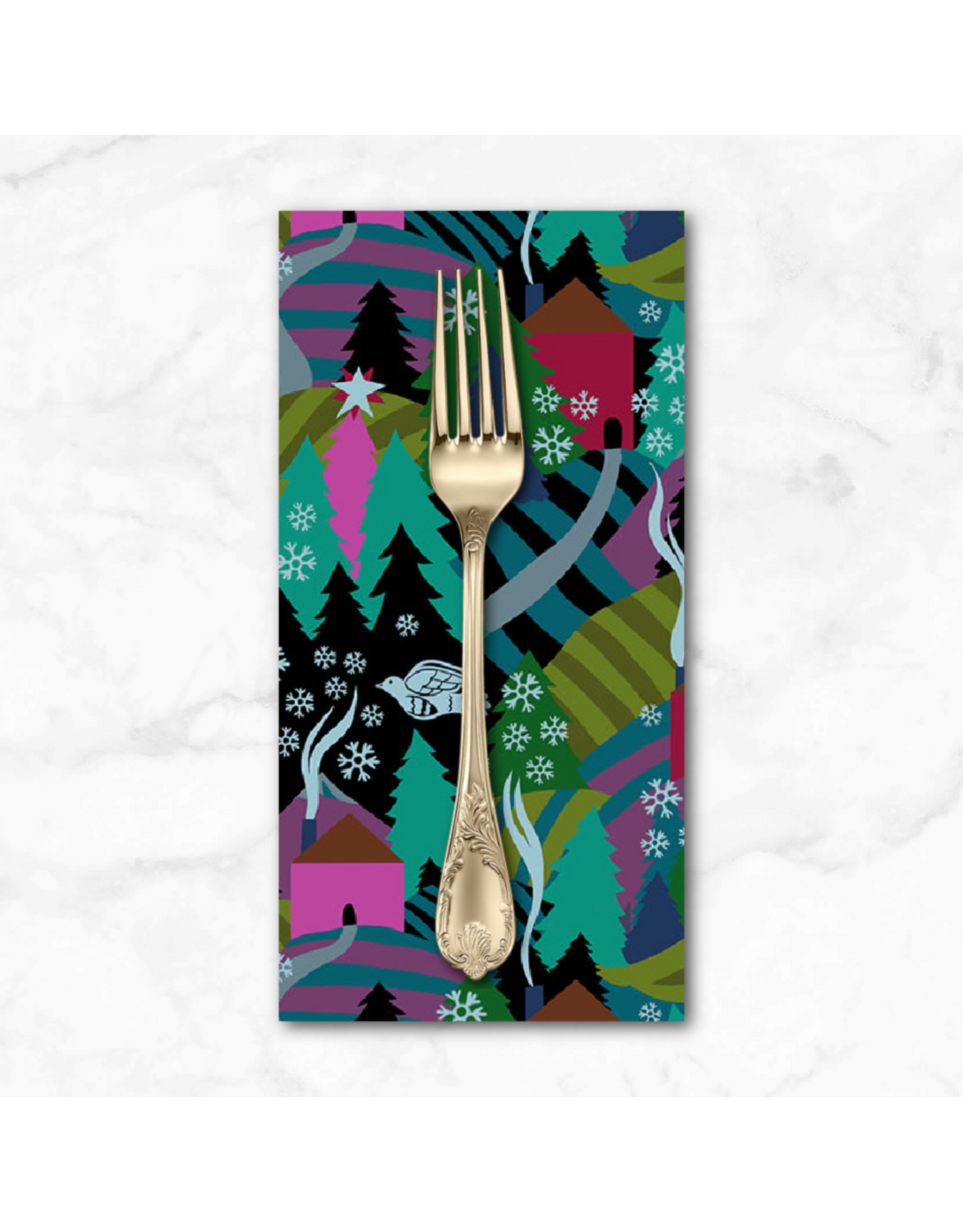 Christmas Collection Cozy Christmas, Flurry in Midnight, Dinner Napkin