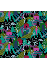 Anna Maria Cozy Christmas, Flurry in Midnight, Fabric Half-Yards