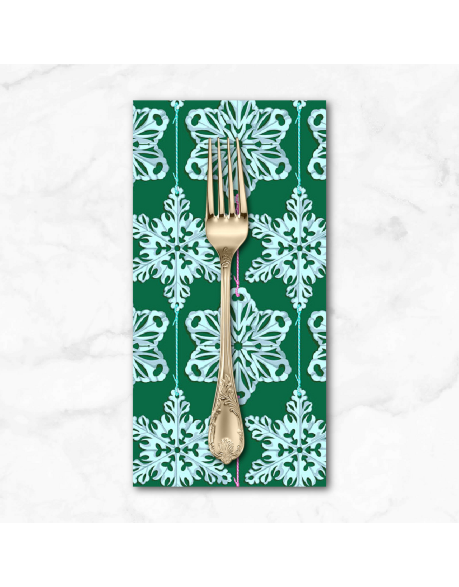 Christmas Collection Cozy Christmas, Paperflakes in Mint, Dinner Napkin