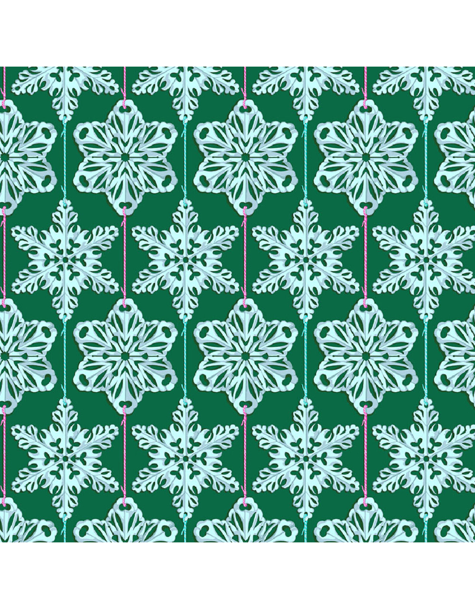 Anna Maria Cozy Christmas, Paperflakes in Mint, Fabric Half-Yards