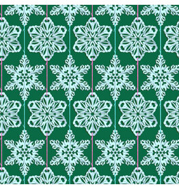 Anna Maria Cozy Christmas, Paperflakes in Mint, Fabric Half-Yards