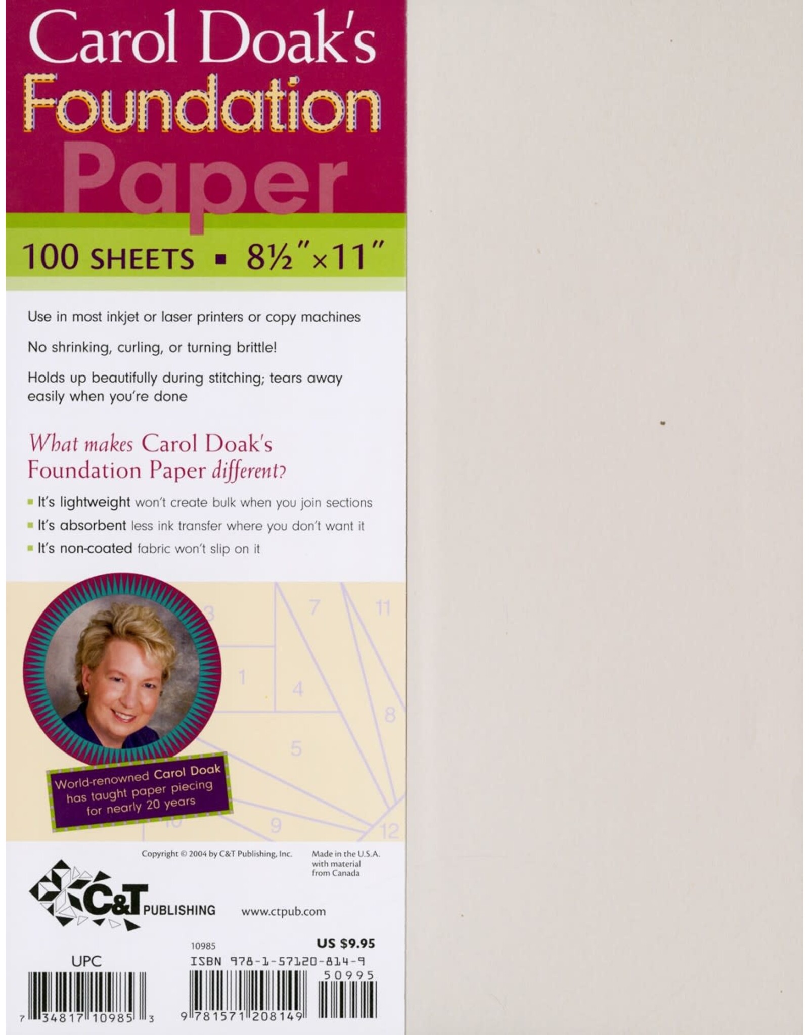 C&T Publishing Carol Doak’s Foundation Paper