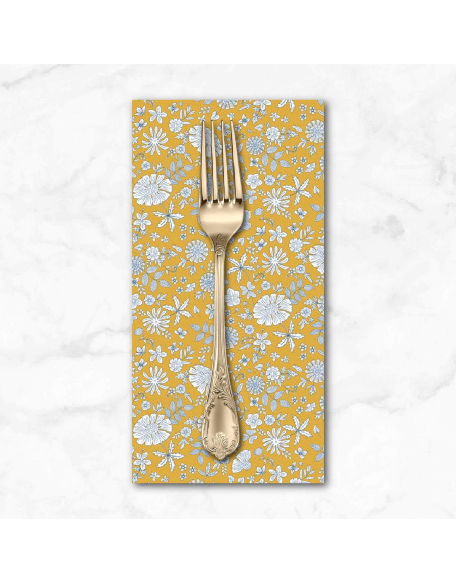 PD's Figo Collection Floral Romance, Marigold in Gold, Dinner Napkin