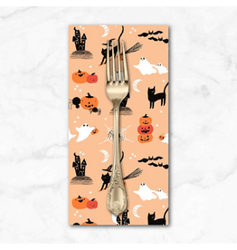PD's Figo Collection Sweet Treats, Halloween Castles in Orange,  Dinner Napkin