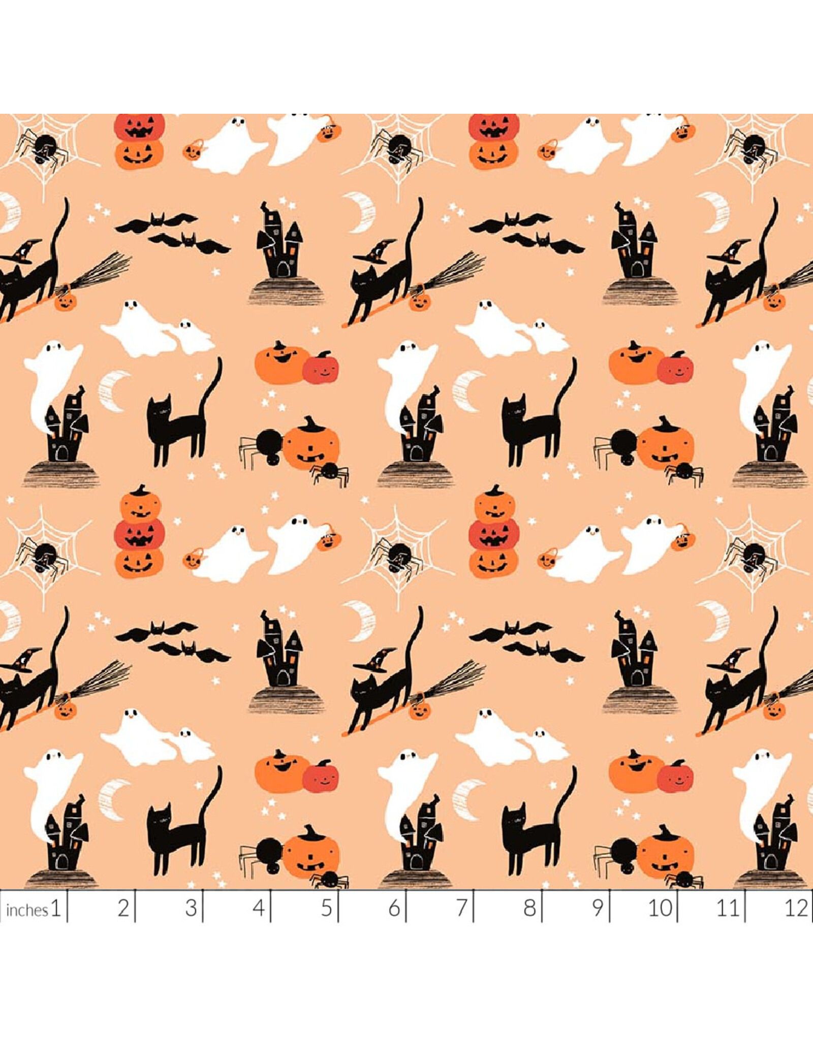 PD's Figo Collection Sweet Treats, Halloween Castles in Orange,  Dinner Napkin