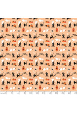 PD's Figo Collection Sweet Treats, Halloween Castles in Orange,  Dinner Napkin