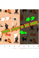 Figo Sweet Treats, Halloween Castles in Orange, Fabric Half-Yards