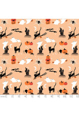 Figo Sweet Treats, Halloween Castles in Orange, Fabric Half-Yards