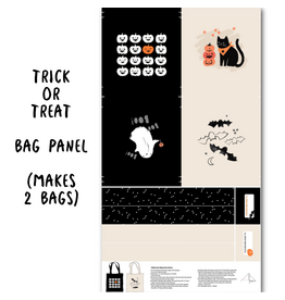 Figo Sweet Treats, Halloween Bag Panel in Black, 24" x 44" Panel
