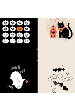 Figo Sweet Treats, Halloween Bag Panel in Black, 24" x 44" Panel