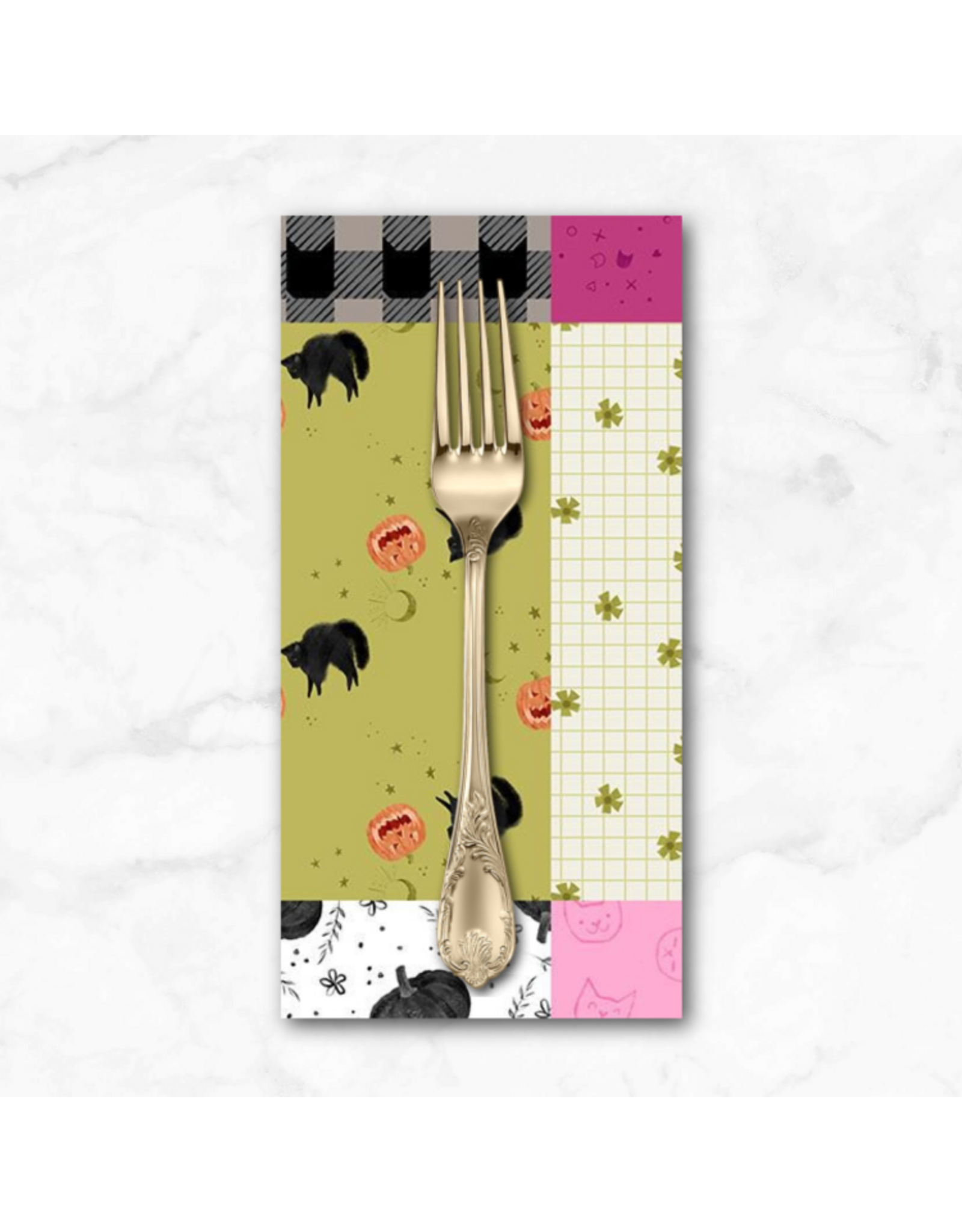 PD's Dear Stella Collection Ghouls Night Out, Patchwork in Multi, Dinner Napkin