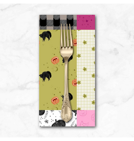 PD's Dear Stella Collection Ghouls Night Out, Patchwork in Multi, Dinner Napkin