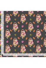 Dear Stella ON RE-ORDER (AUG DELIVERY)-Ghouls Night Out, Patchy Ghosts in Iron, Fabric Half-Yards
