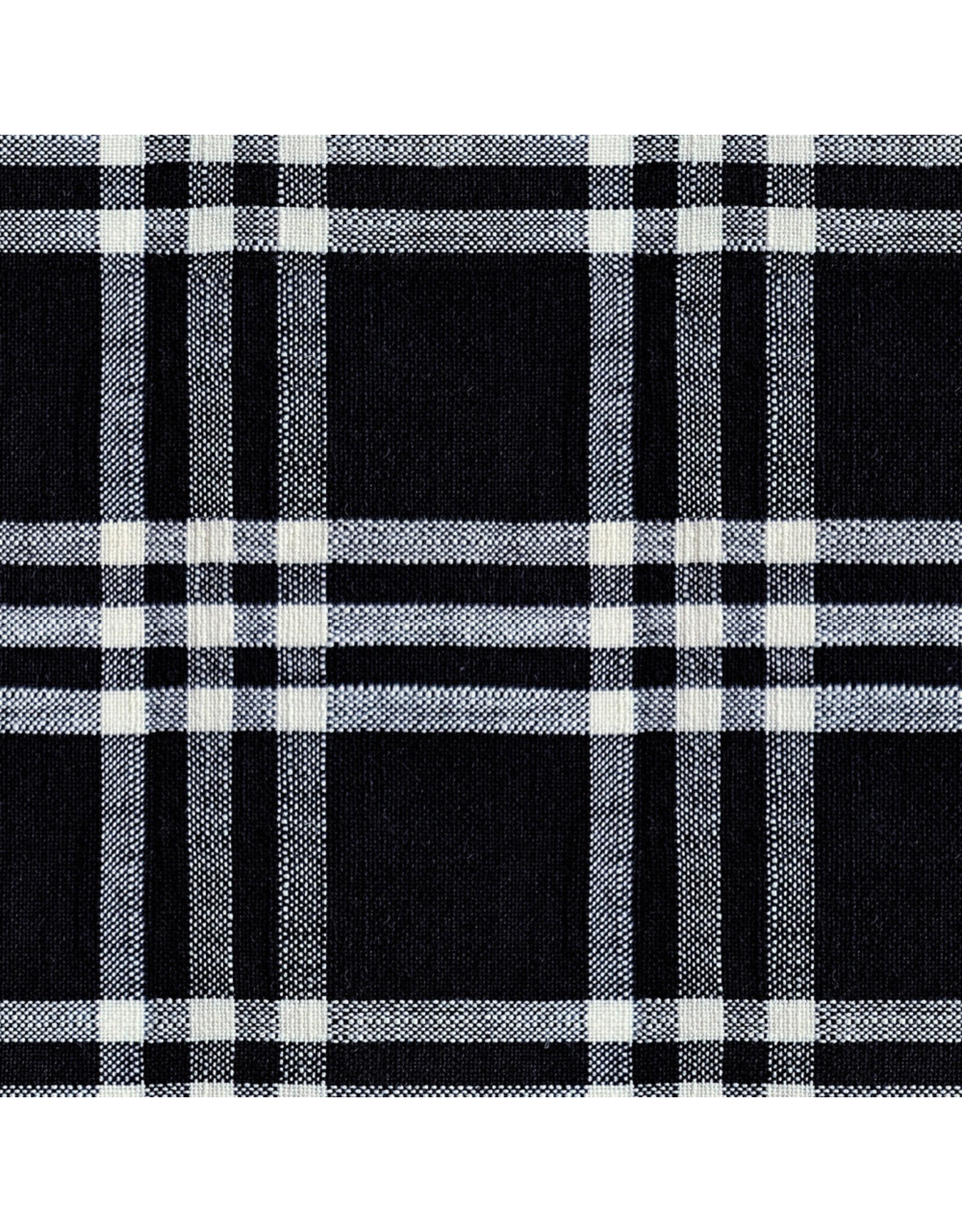 Alexia Abegg Warp & Weft Wovens, Mystic Fable, Horizon Plaid Chore Coat in Black, Fabric Half-Yards