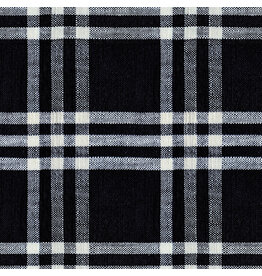Alexia Abegg Warp & Weft Wovens, Mystic Fable, Horizon Plaid Chore Coat in Black, Fabric Half-Yards