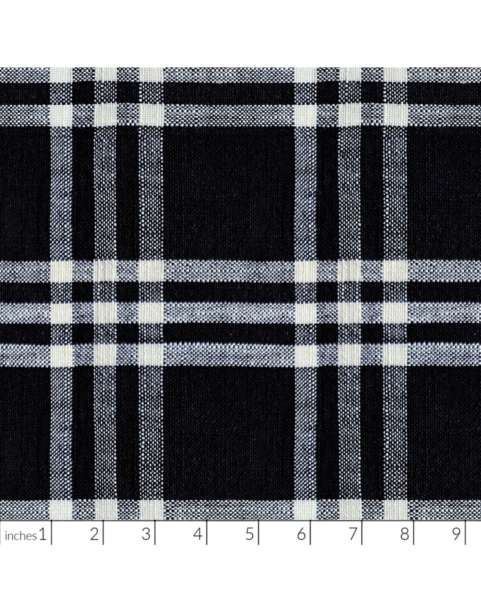 Alexia Abegg Warp & Weft Wovens, Mystic Fable, Horizon Plaid Chore Coat in Black, Fabric Half-Yards