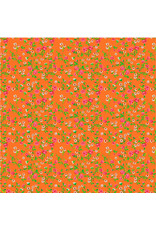 Heather Ross Heather Ross By Hand, Mousy Floral in Tangerine, Fabric Half-Yards