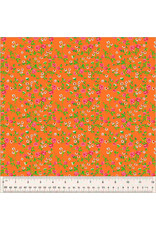 Heather Ross Heather Ross By Hand, Mousy Floral in Tangerine, Fabric Half-Yards