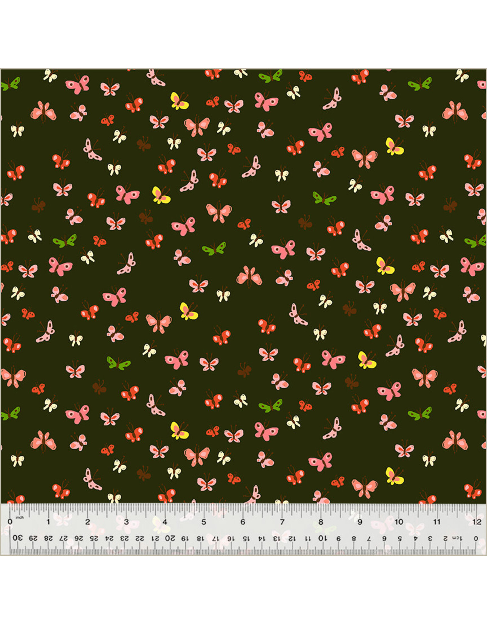 Heather Ross Studio Edit, Butterflies in Mud, Fabric Half-Yards