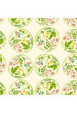 Heather Ross Studio Edit, Floral Wreaths in Cream, Fabric Half-Yards