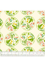 Heather Ross Studio Edit, Floral Wreaths in Cream, Fabric Half-Yards