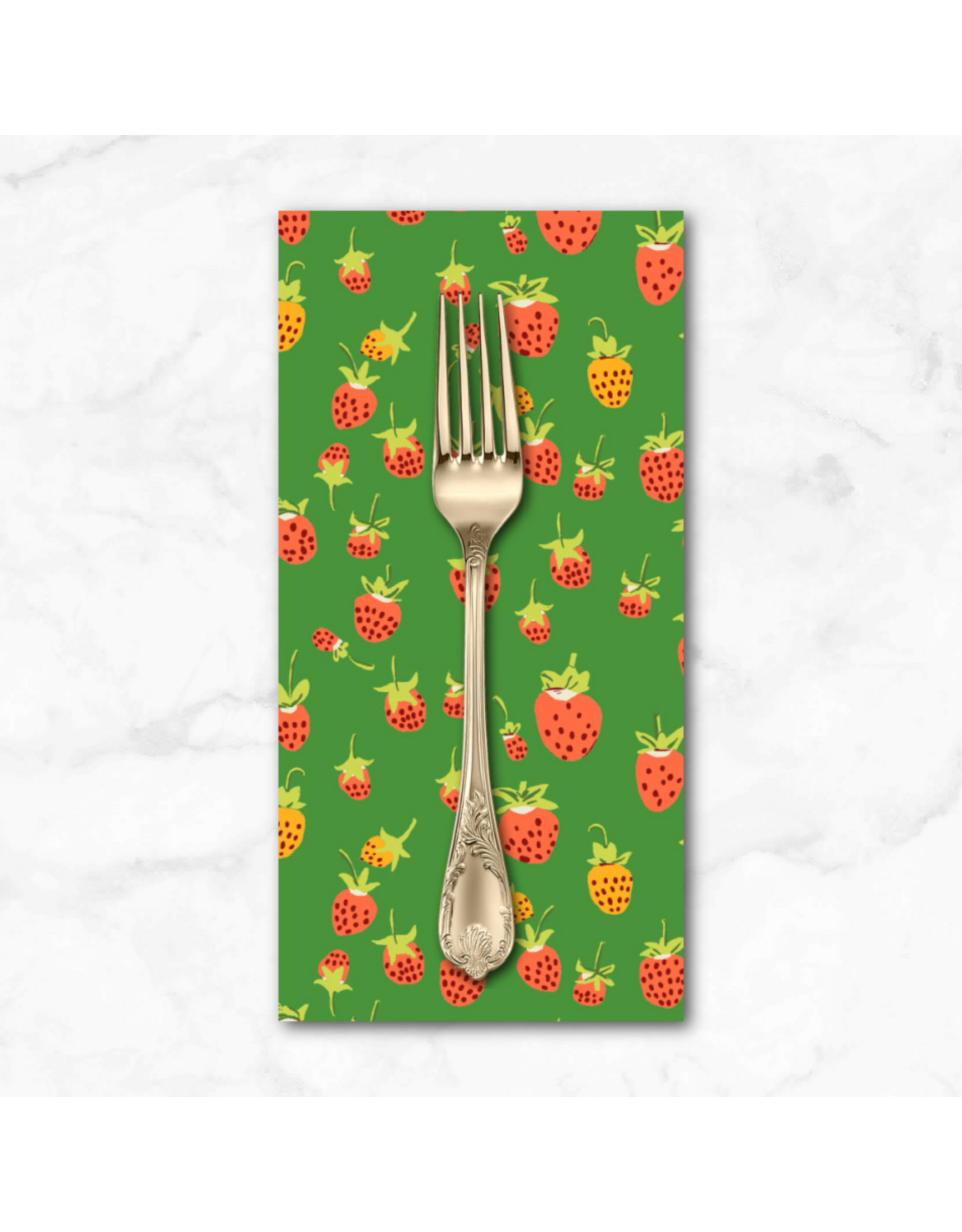 PD's Heather Ross Collection Studio Edit, Strawberries in Green, Dinner Napkin